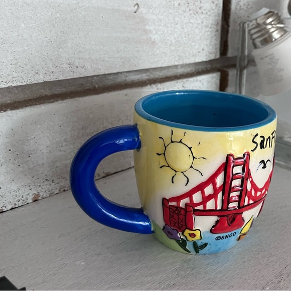 Embossed Hand painted Souvenir San Francisco Mini Mug - Picture 2 of 4